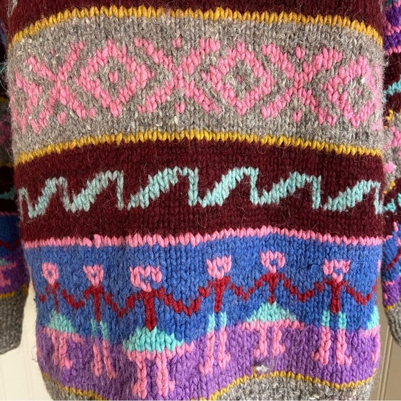 Handmade 100% Wool Thick Fall Winter Sweater Women’s Medium - Picture 3 of 6